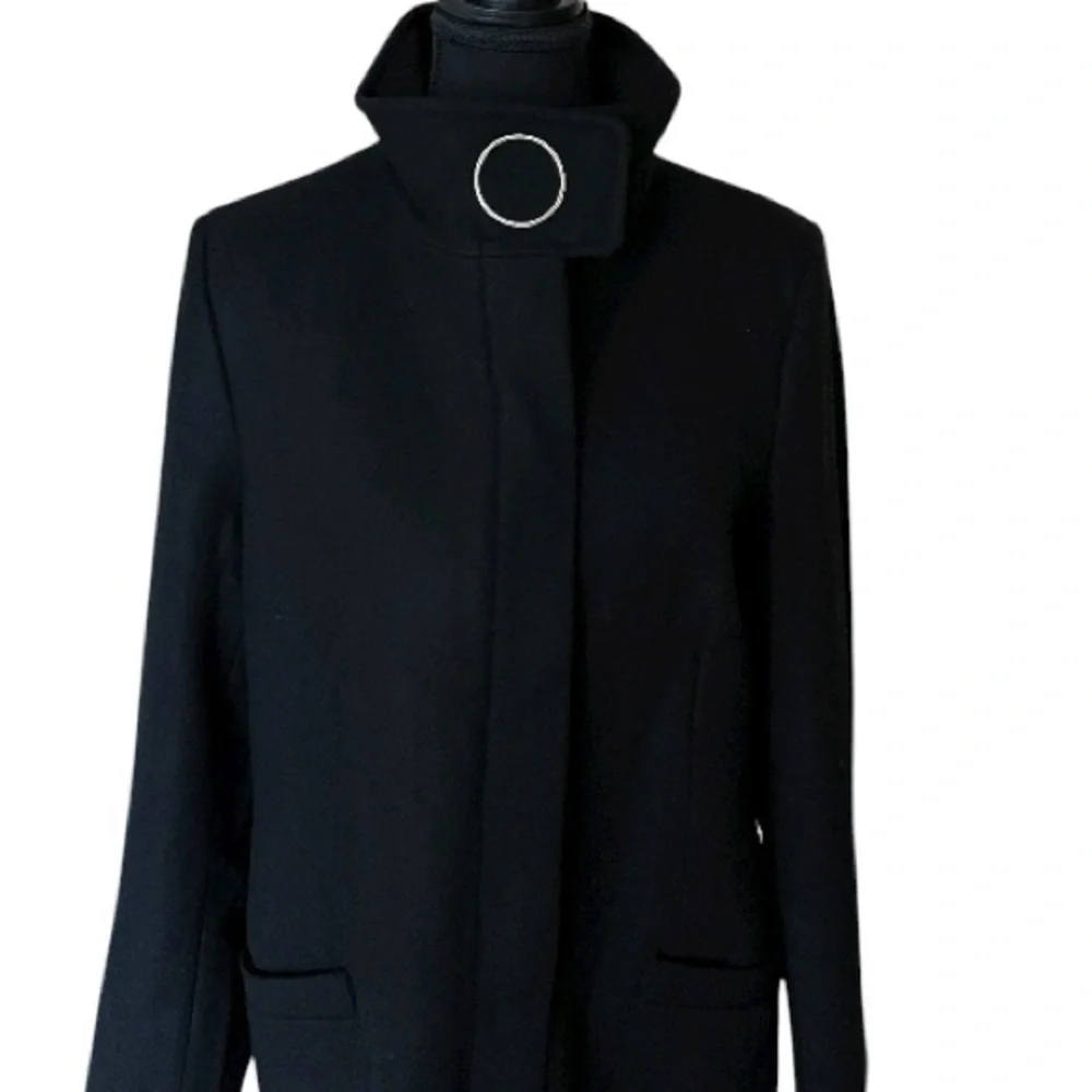 Le Chateau Classic Black Wool Blend Coat - Picture 4 of 7